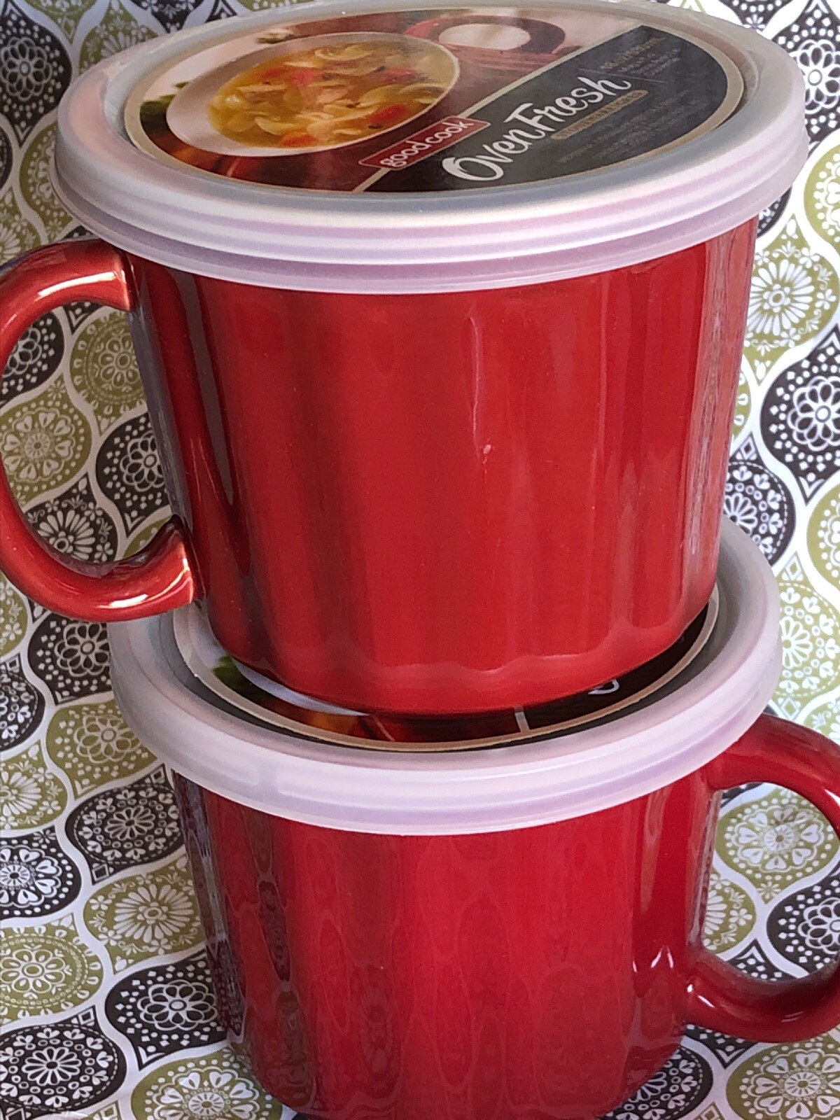 Good Cook Oven Fresh Stoneware Soup Bowl18oz mug with lid (2) eBay