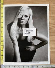 Donatella Versace In NY 2008 Black & White Photograph In Black Dress Scene