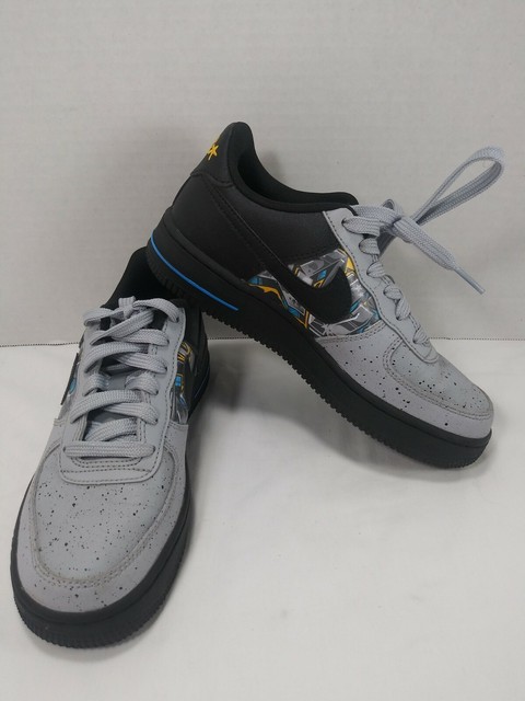 air force 1 lv8 black/wolf grey/blue grade school boys' shoe