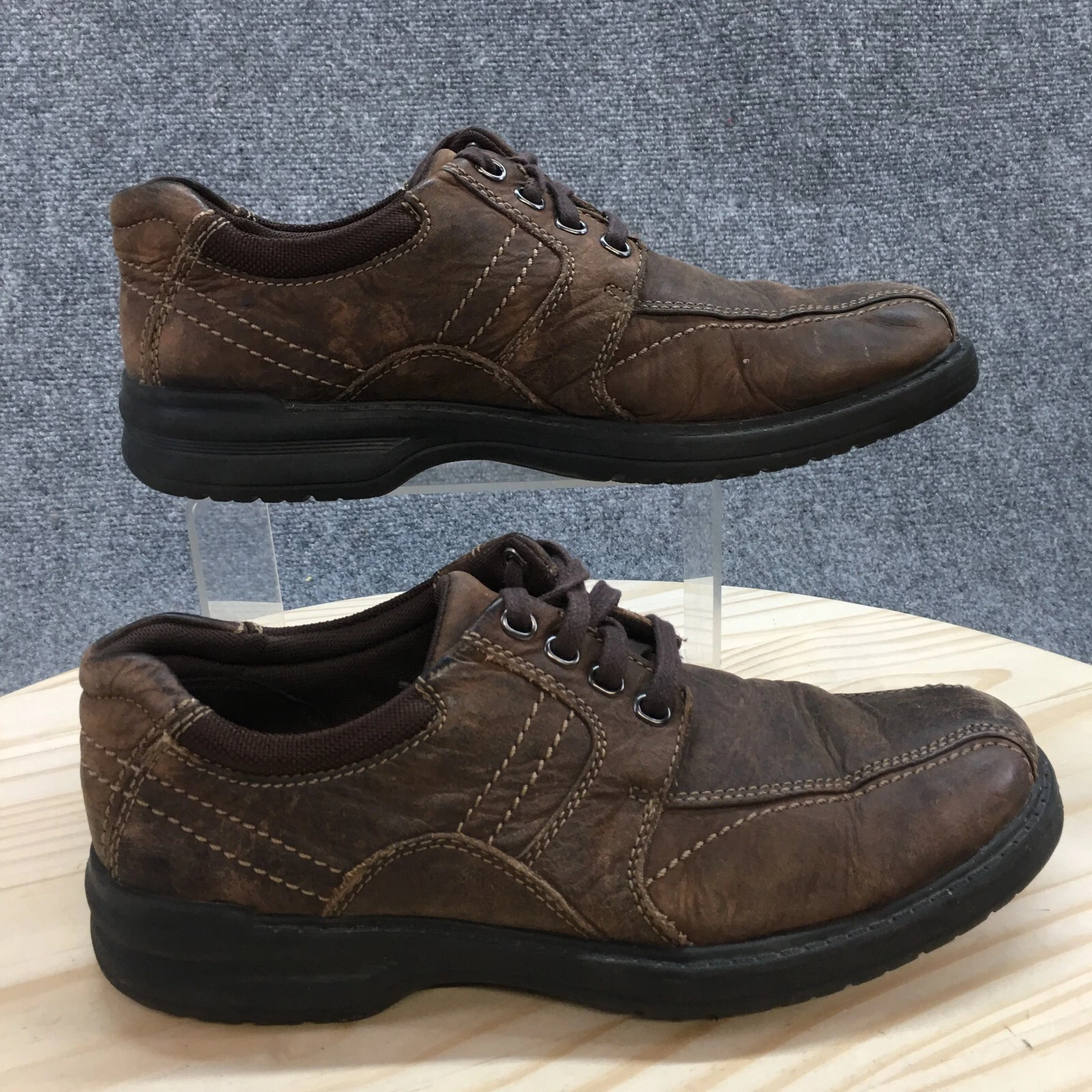 Scarpe Clarks da uomo 8 M Sherwin Way punta da bicicletta Oxford 26103262 marroni in pelle