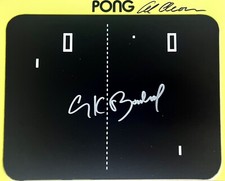 VIDEO GAME COMPUTER ATARI PONG ALAN ALCORN & NOLAN BUSHNELL HAND SIGNED 8X10