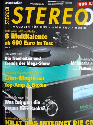 STEREO 3/08,AUDIO RESEARCH SP 15,VISATON CONCORDE MK III,LINN MAJIK I,140,AUDIO