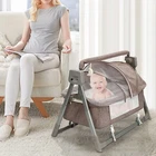Portable Electric Baby Swing Cradle With Remote Bassinet Rocking Crib Infant Bed