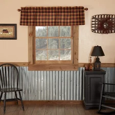 Heritage Farms Primitive Check VALANCE Country Primitive Farmhouse 16x60