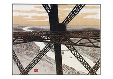 HENRI RIVIERE LES TRENTE-SIX VUES DE LA TOUR EIFFEL TIRAGE D'UN DESSIN FORMAT A4
