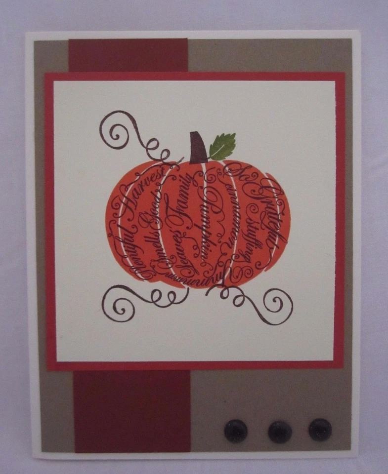 Handmade Thanksgiving Stamped Pumpkin Blank Inside U Choose How Many - Image 2 of 3
