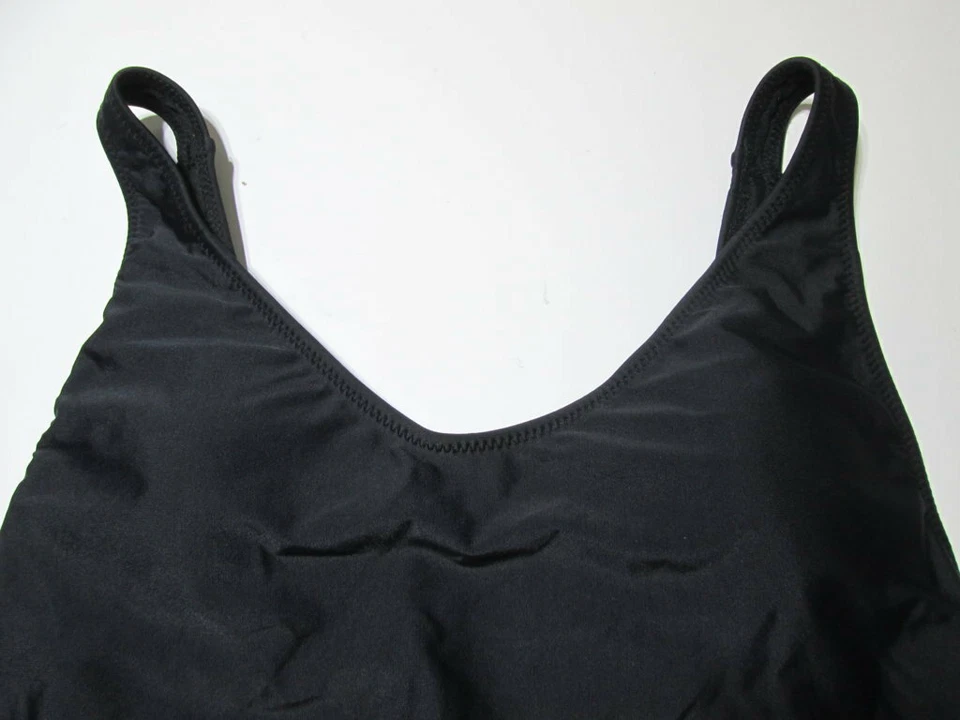Mossimo Womens Size XL One Piece Swimsuit Black Lined Wide Straps Open Back - Image 2 of 4
