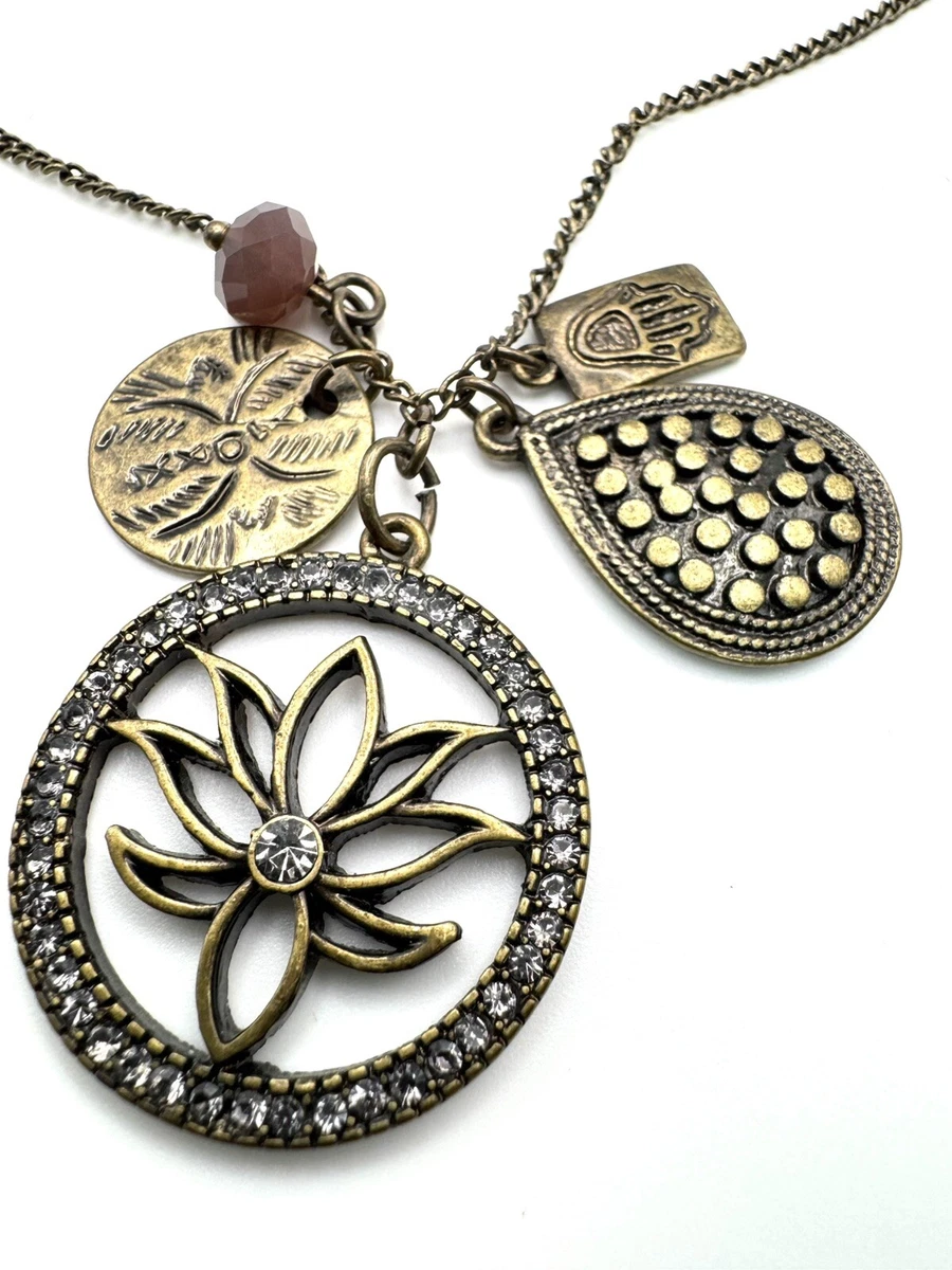 925 Plata Ley Cz Hamsa Collar Con Colgante