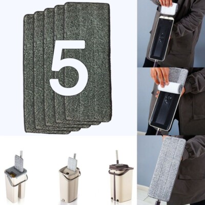 5x Mikrofaser Ersatz Mop Tuch Flach Mop Handtücher Mop Werkzeug Kopf Spray Mop Pads