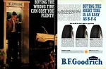 1961  BF Goodrich Tires Two Page Vintage Print Ad Man In Telephone Booth Car