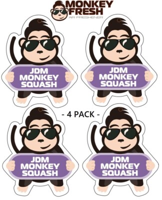 Monkey Fresh Hanging Car Air Freshener  JDM Squash Scent 4pc 4x ( CSX4 STYLE)