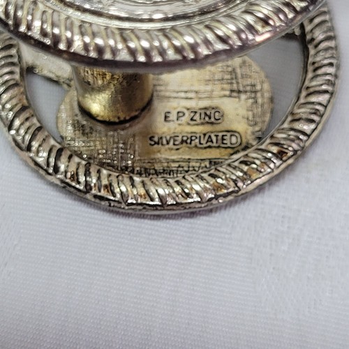08K32 PORTE SERVIETTES DE TABLE EN METAL ZINC ARGENTE PLAQUE ARGENTMADE IN ITALY - Picture 7 of 11