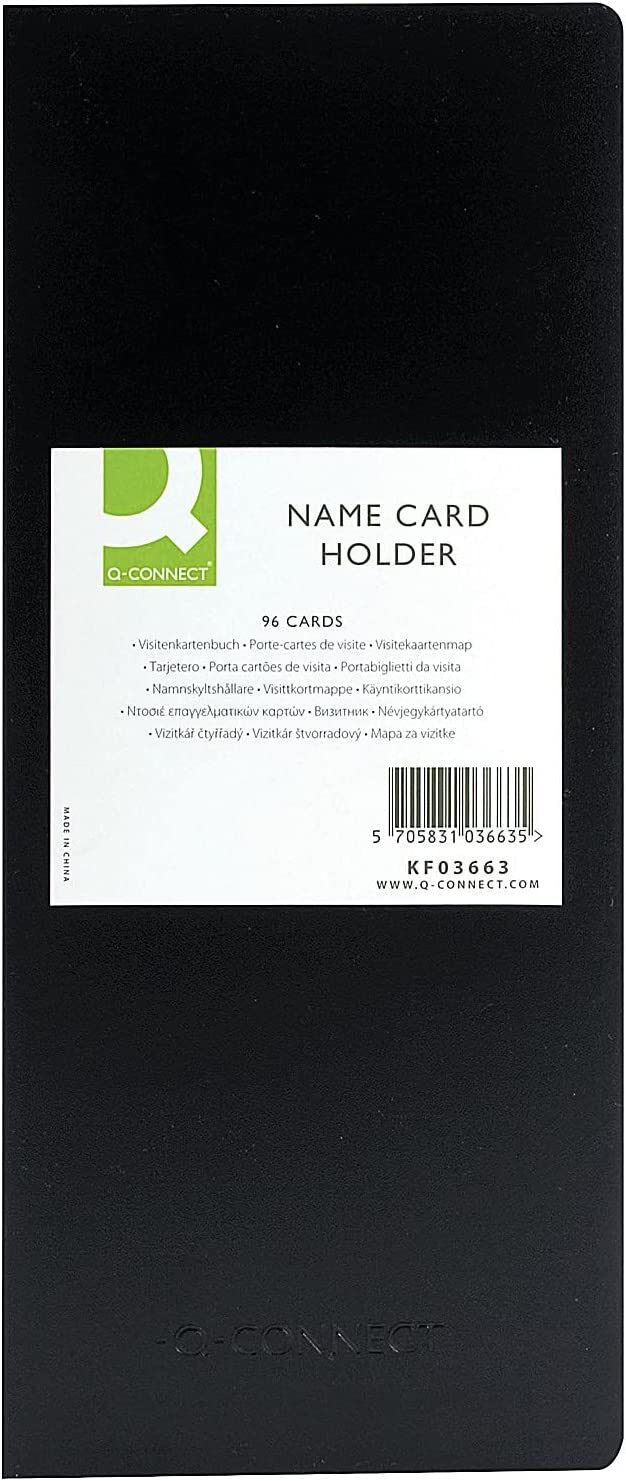 Q-Connect Polypropylene Name Business Card Holder 96 Card Black - Image 2