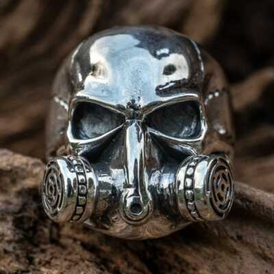 Gas Mask Skull Ring 925 sterling silver Vape Vaping Chemical Breaking Bad  Biker | eBay