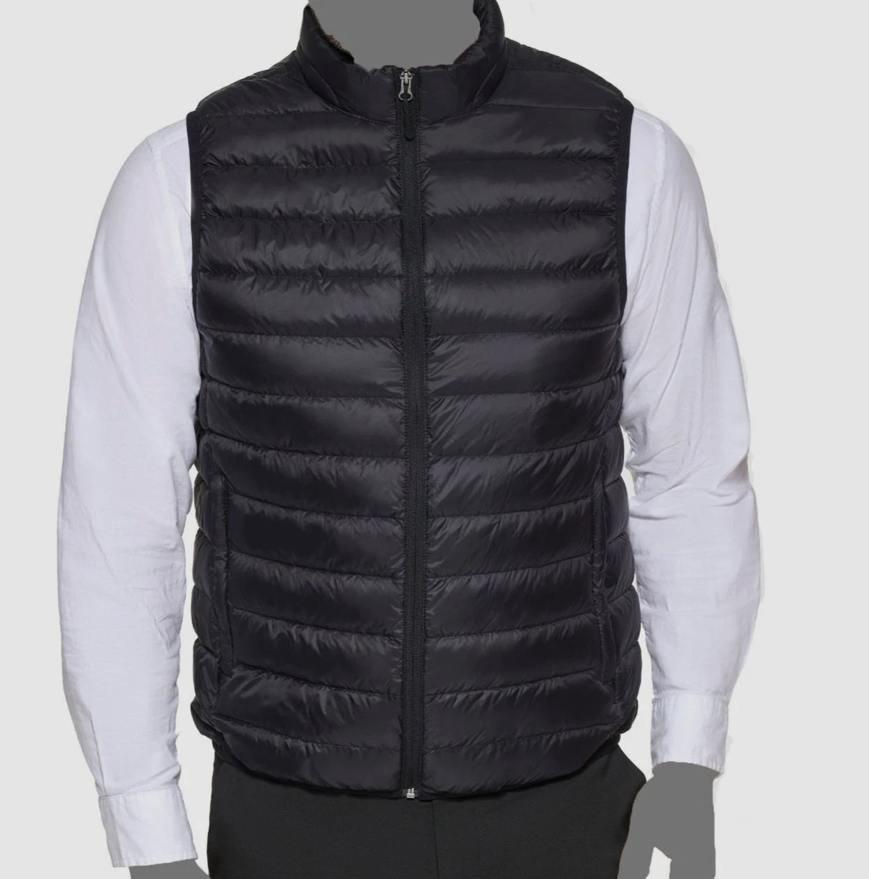 $100 Club Room Men's Black Full-Zip Down Packable Quilted Vest Coat Jacket S