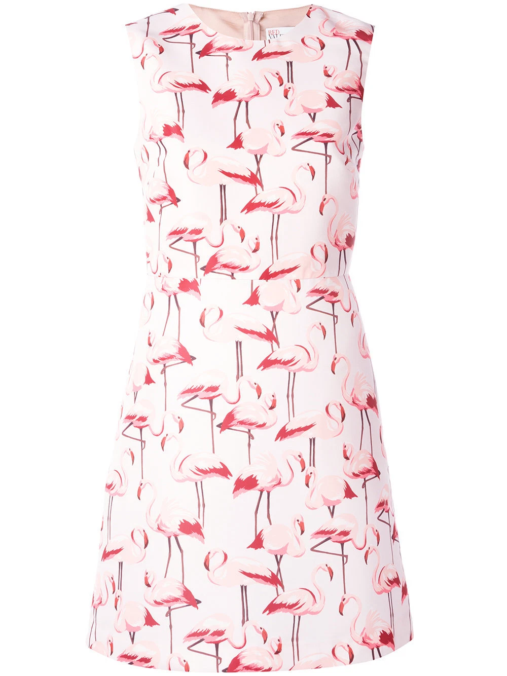 Red Valentino Stampa Fenicottero Faille Fit & Flare Dress (Misura 46 USA 8)