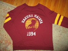 HAKUNA MATATA LION KING SWEATSHIRT Retro 90s Disney Lion King Crop Top LARGE