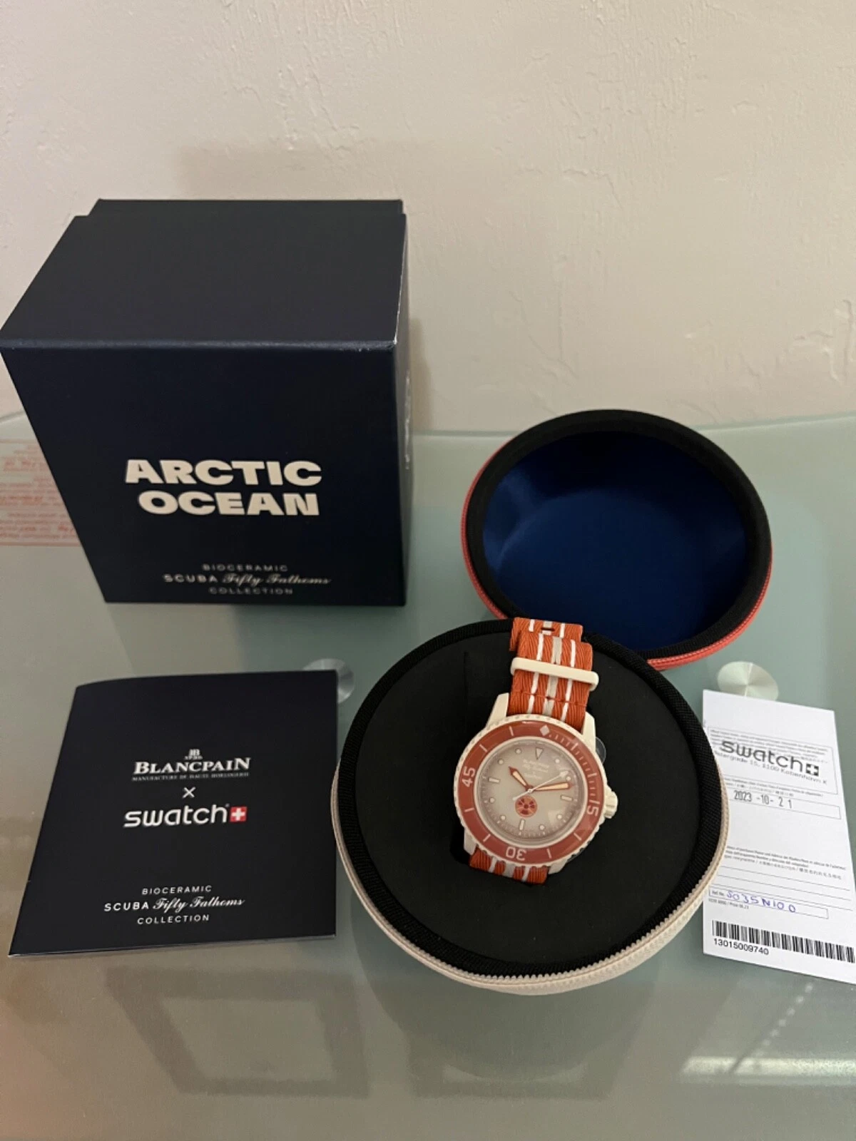 Blancpain — Swatch X Blancpain Bioceramic Scuba FIFTY FATHOMS Arctic Ocean + Receipt SFC