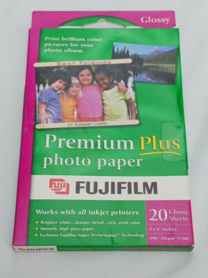 Fujifilm   Premium Plus Photo Paper 4x6 Glossy   20 Sheet Pack