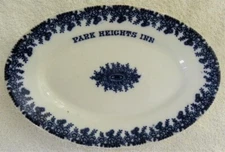 Vintage "Park Heights Inn" Advertising K.T.&K. Flow Blue Small Platter