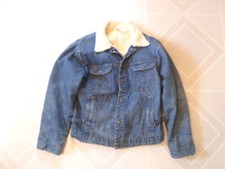 1950s USA Made Buckle Back Sherpa & Denim Key Truckers Jacket Size 42 (E)