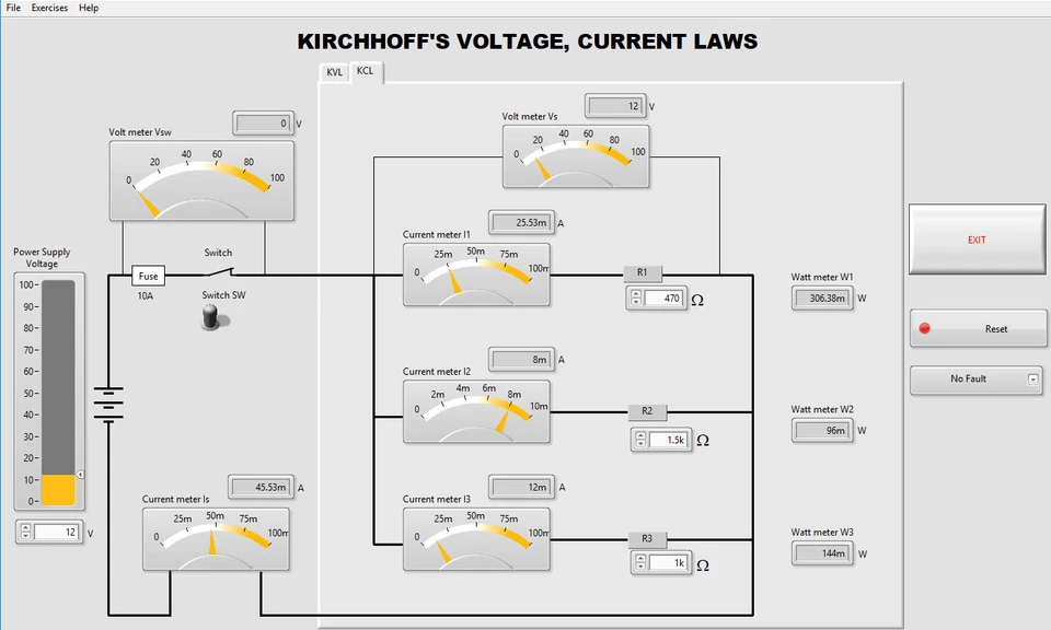 Software simulador de leyes de voltaje actual de Kirchhoff para hacer ejercicios prácticos Foto 2 de 4