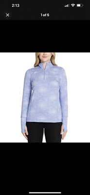 Kirkland Signature Ladies' Quarter Zip Active Jacket Azure Blue Medium