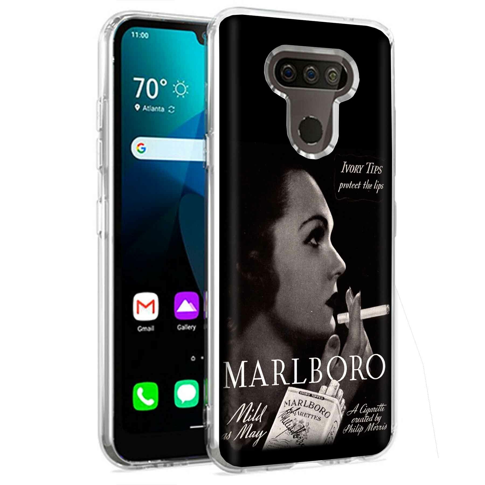 Phone Case for LG Harmony 4,Premier Pro Plus,K41, Vintage Smoke Print