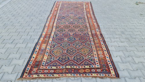 Antique carpet, 4x12 Runner Rug, Vintage oriental rug, Area rug, Caucasian rug