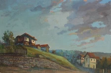 Georgi Paunov - Paunets ( 1944 - ) Landscape Cityscape oil painting, signed