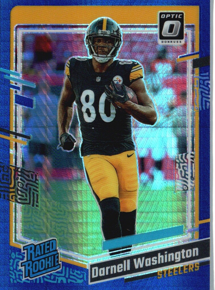2023 Panini Donruss Optic - Rated Rookie Blue Hyper Prizm #286 Darnell Washington (RC)
