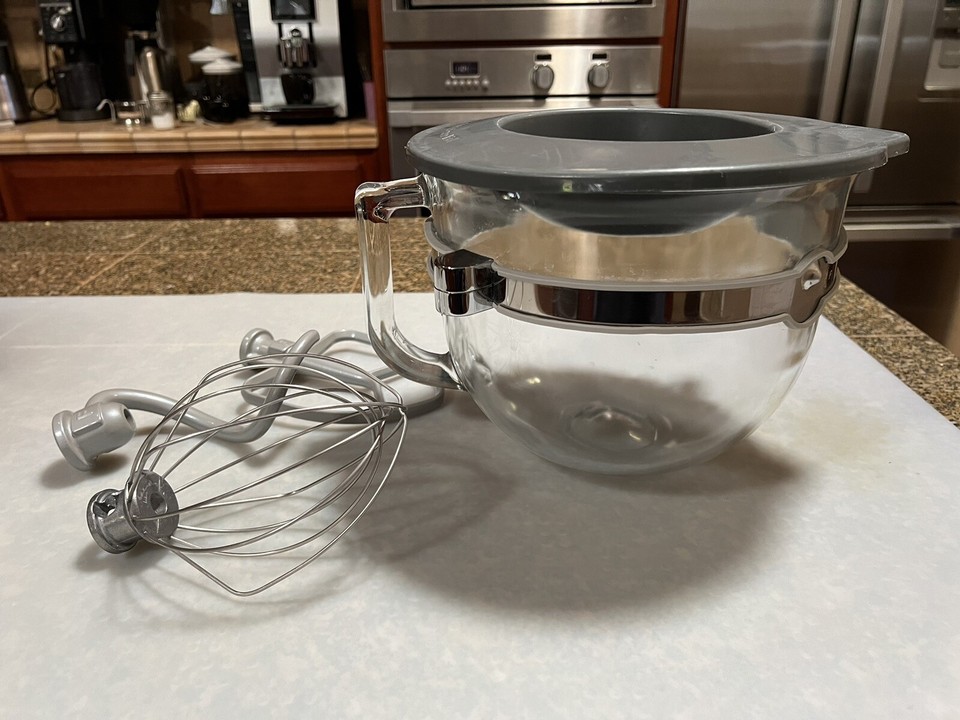Kitchenaid 6 QT Glass BOWL for Lift Stand Mixers + Lid + Accessories eBay