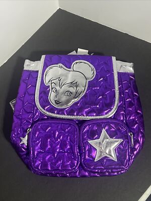 Disney Tinker Bell Purple Backpack AUTHENTIC Disney Store Tinkerbell Backpack Purple Glitter  main image 4