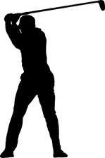 Male Golfer Vinyl Decal Golf Player Car Window Laptop Sticker