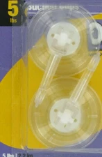 2 Suction Cups Hanger Hooks for Sign Banner clear cup Holds 5 lb HILLMAN 536205