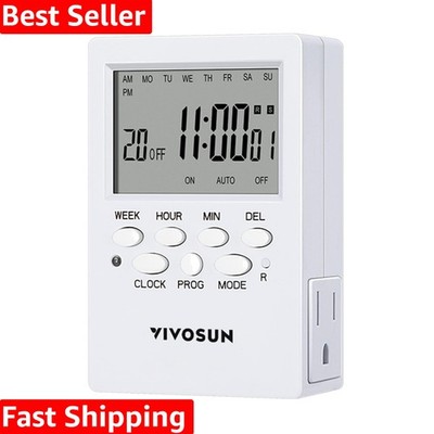Digital Timer Outlet 7 Day Programmable Digital Outlet Timer with 2 Independe...