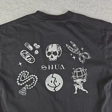 Los Angeles Apparel SHUA Heavyweight Graphic T-Shirt Men's XL Black Streetwear