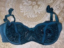 Vintage Vassarette Bra Size 36B Second Skin Satin Lace green Underwire 75-014