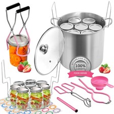 Canning Pot Water Bath Canner with Rack and Lid, 21.5 Quart Stainless Steel S...