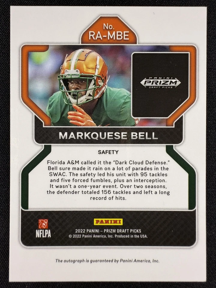 2023 Panini Prizm Draft Picks #RA-MBE Markquese Bell Autograph Auto - Image 2 of 2