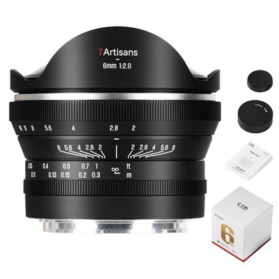 7Artisans 6mm F2.0 APS-C Fisheye Prime Lens for Canon Sony Nikon Fuji M43 Camera