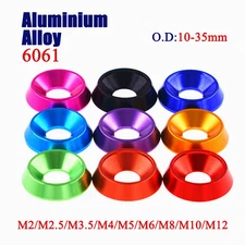 M2-M12 Aluminum Alloy Countersunk Washers Flat Head Screws Cup Washer Colorful