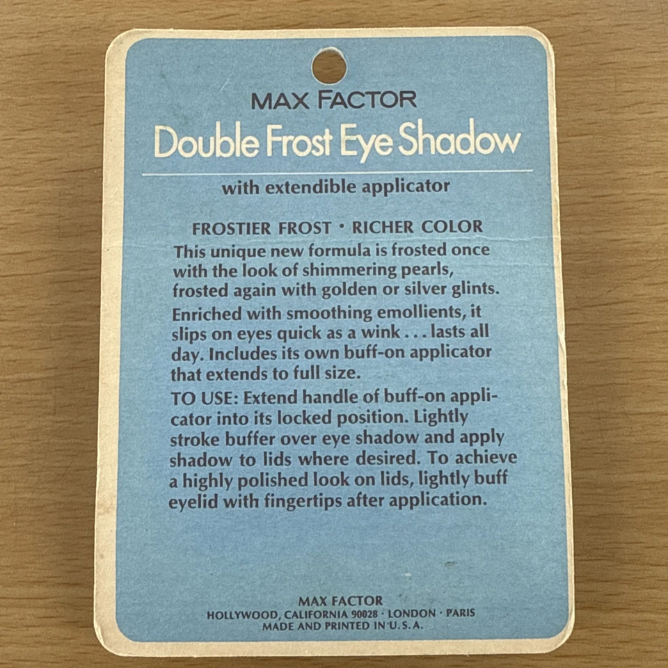 Vintage Max Factor Maxi-Frost Double Frost Eye Shadow Misty Blue Frost ￼ - Image 2 of 2