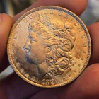 1891 #1 Morgan Silver Dollar AU/BU toned lcpa