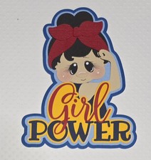 Girl Power Title Black Hair. Card Making Paper Piecing
