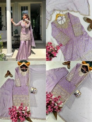 Designer Indian Pakistani top plazzo Bollywood Dress Party Wear Suit wedding