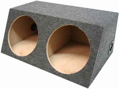 Car Audio Dual 15'' Sealed Subwoofer Slanted Hatchback Stereo Sub Box Enclosure
