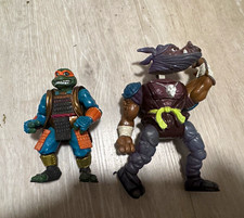 Playmates TMNT Michelangelo & Bebop Mixed Lot 2 Action Figures Unboxed