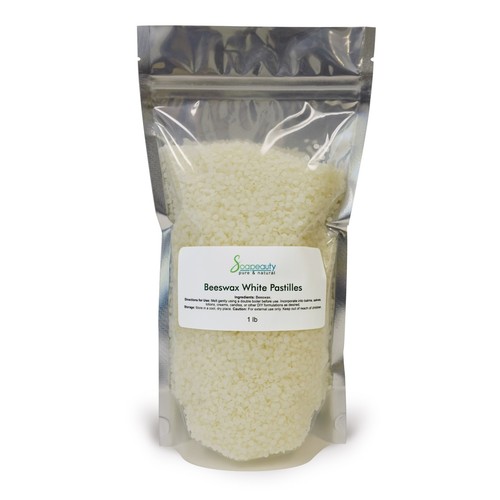 White Beeswax Pastilles Beads 100% Pure & Natural Made in USA Bulk 4 oz ...