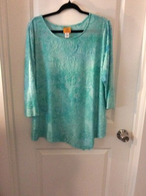 Women's Ruby Rd. Aqua Tunic Top XL